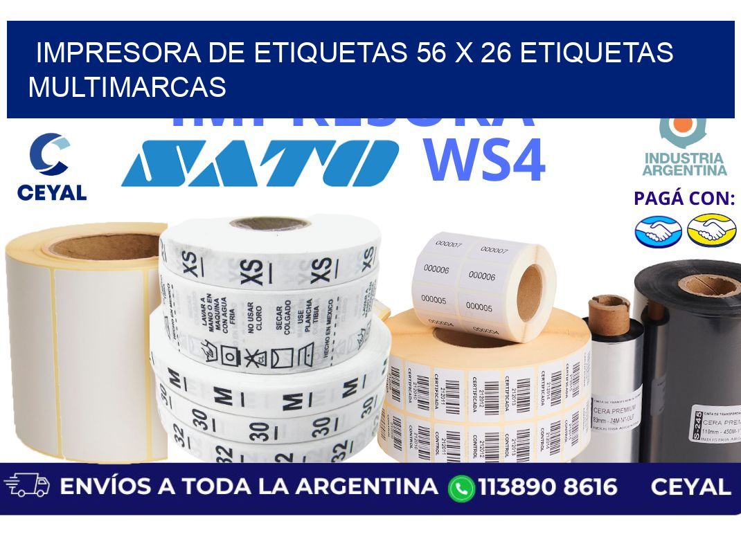 impresora de etiquetas 56 x 26 etiquetas multimarcas