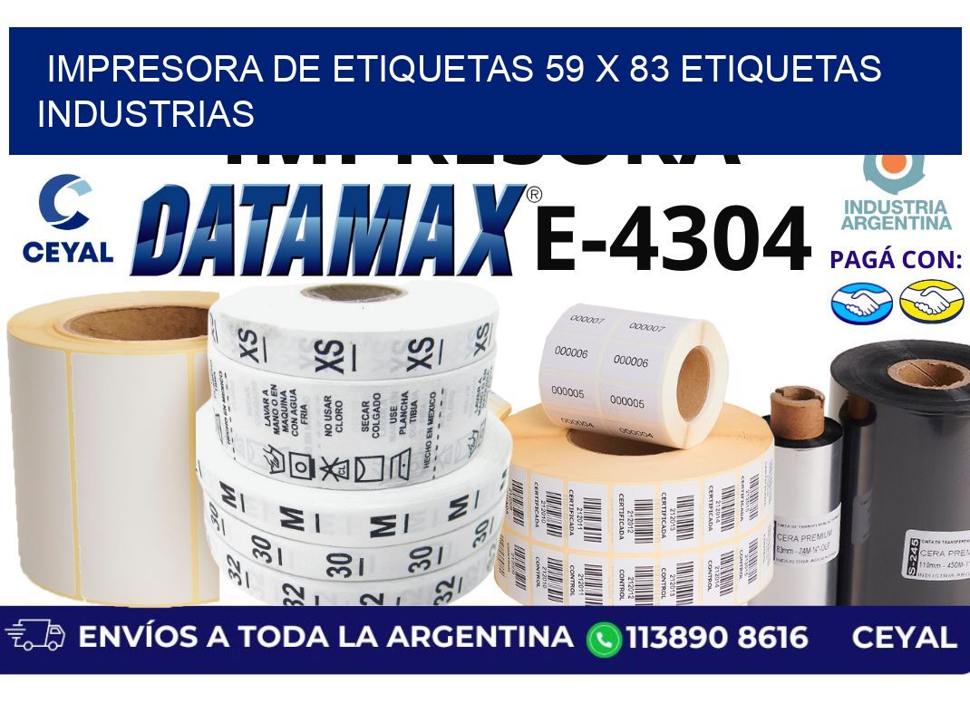 impresora de etiquetas 59 x 83 etiquetas industrias