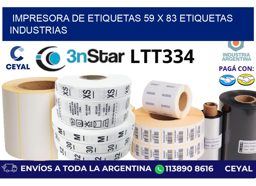 impresora de etiquetas 59 x 83 etiquetas industrias