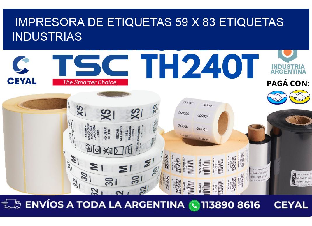 impresora de etiquetas 59 x 83 etiquetas industrias