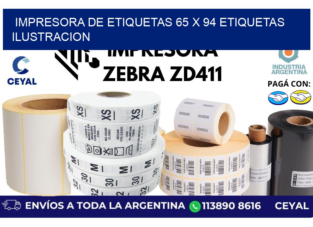 impresora de etiquetas 65 x 94 etiquetas ilustracion