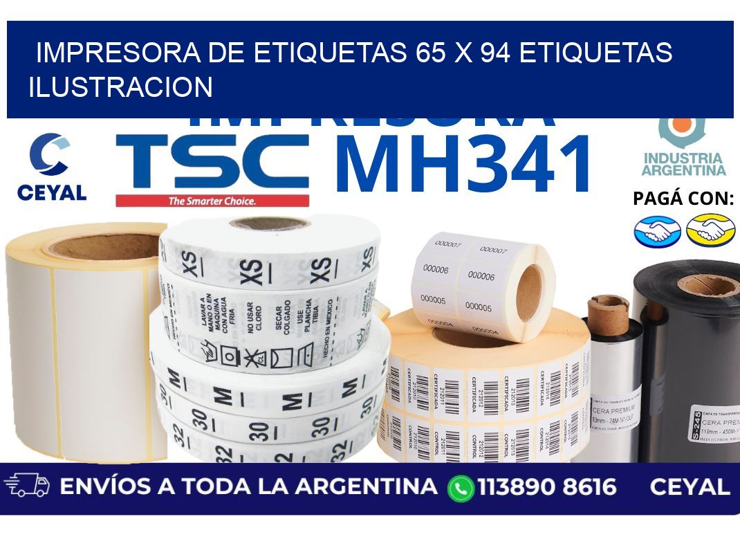 impresora de etiquetas 65 x 94 etiquetas ilustracion
