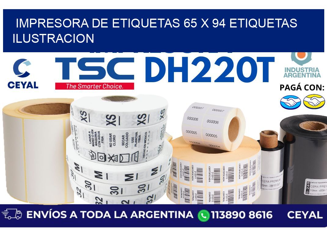 impresora de etiquetas 65 x 94 etiquetas ilustracion