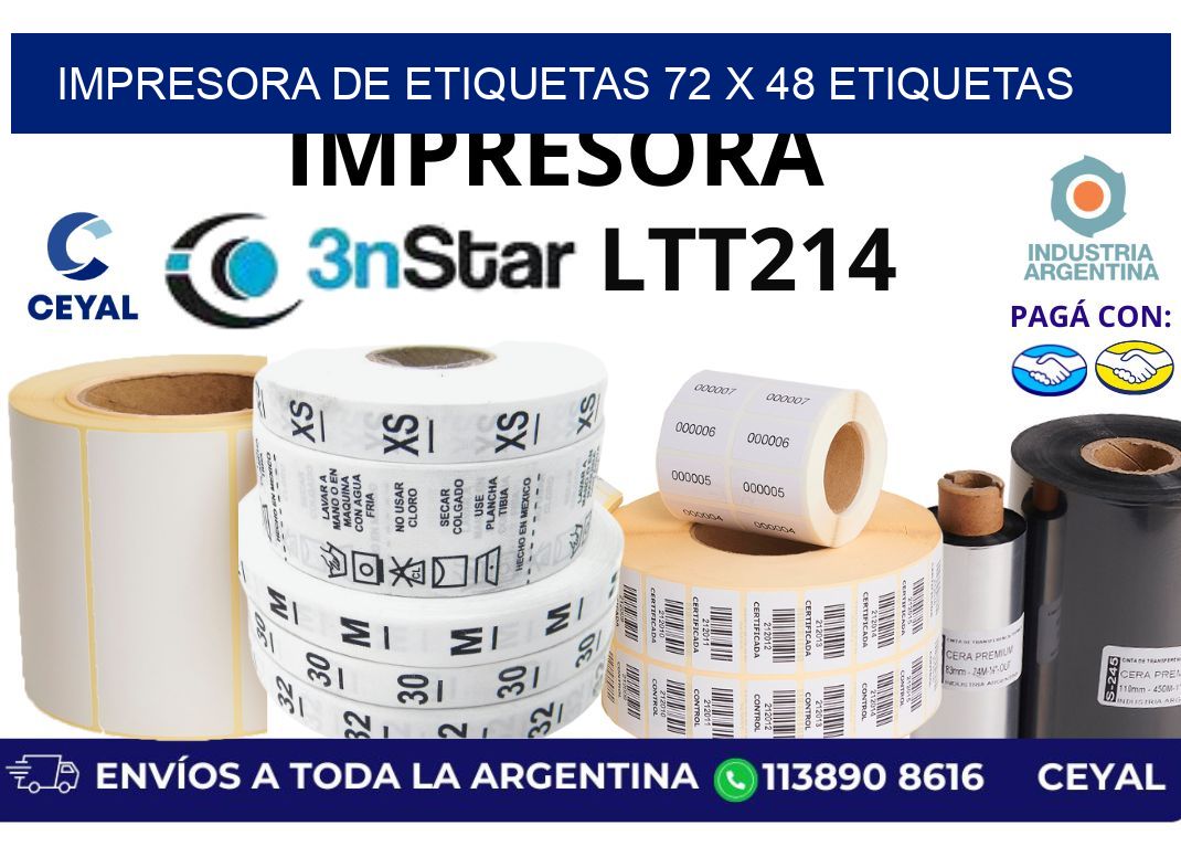 impresora de etiquetas 72 x 48 etiquetas