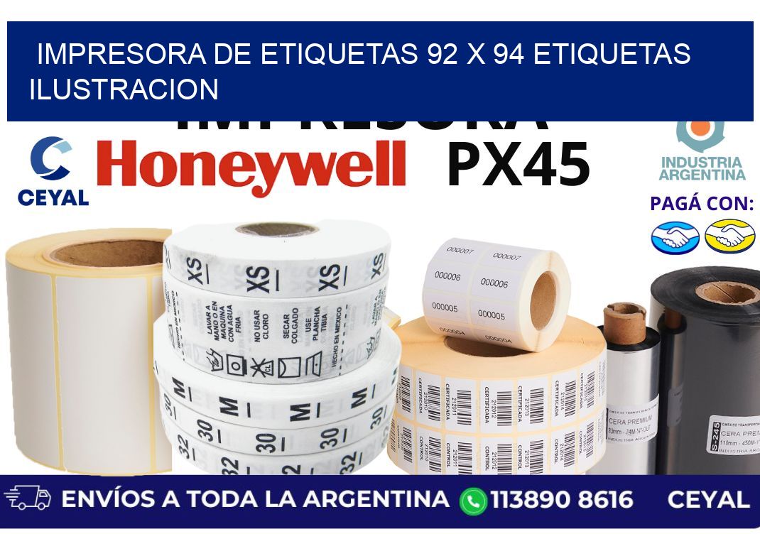 impresora de etiquetas 92 x 94 etiquetas ilustracion