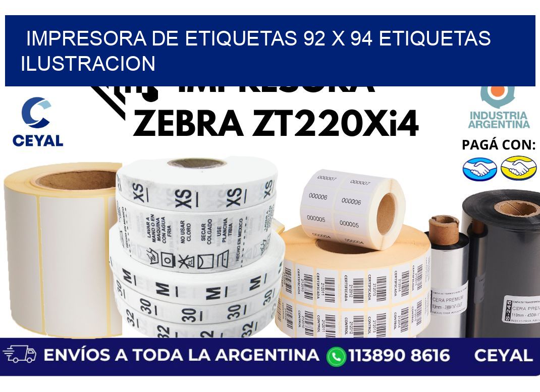 impresora de etiquetas 92 x 94 etiquetas ilustracion