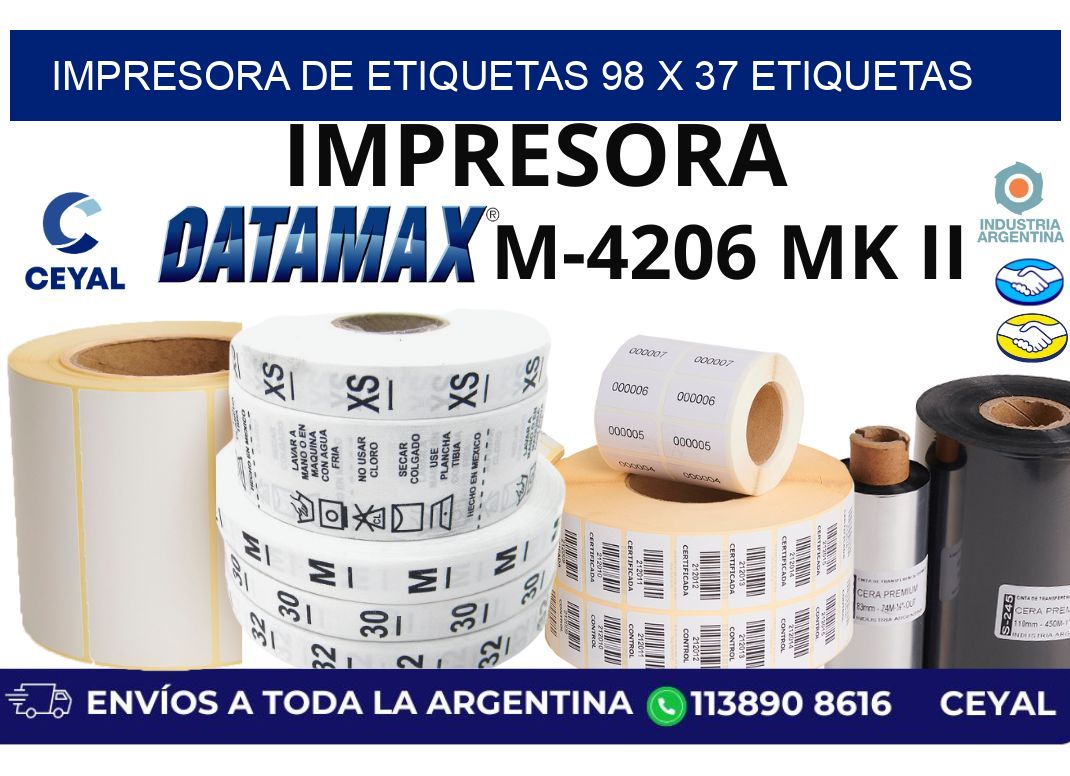 impresora de etiquetas 98 x 37 etiquetas