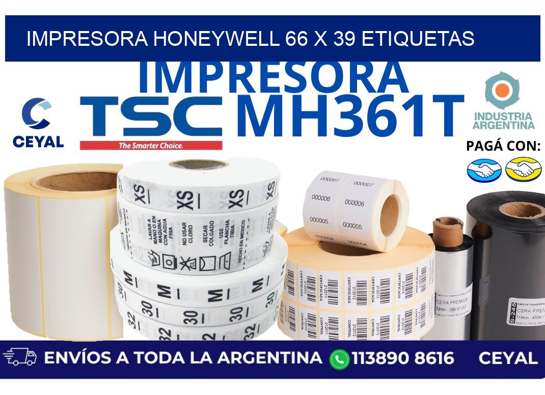 impresora honeywell 66 x 39 etiquetas