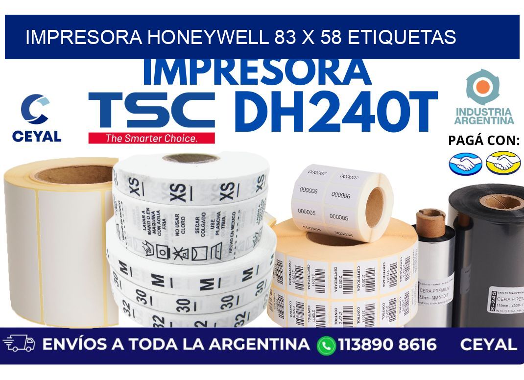 impresora honeywell 83 x 58 etiquetas