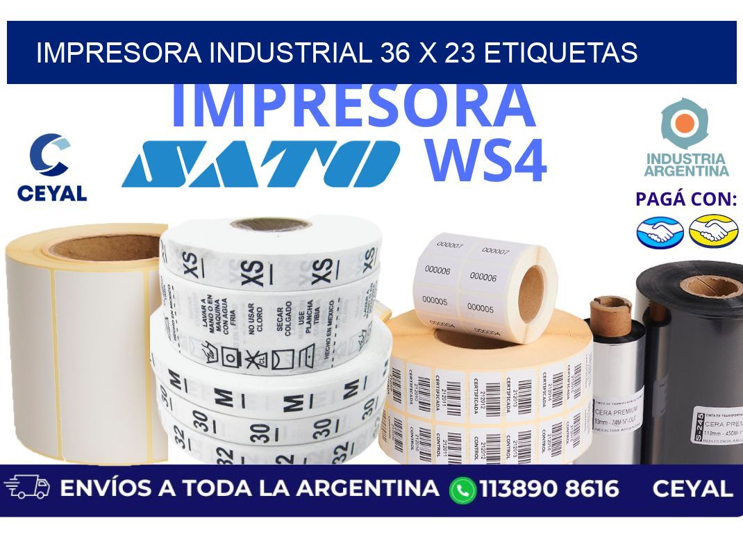 impresora industrial 36 x 23 etiquetas