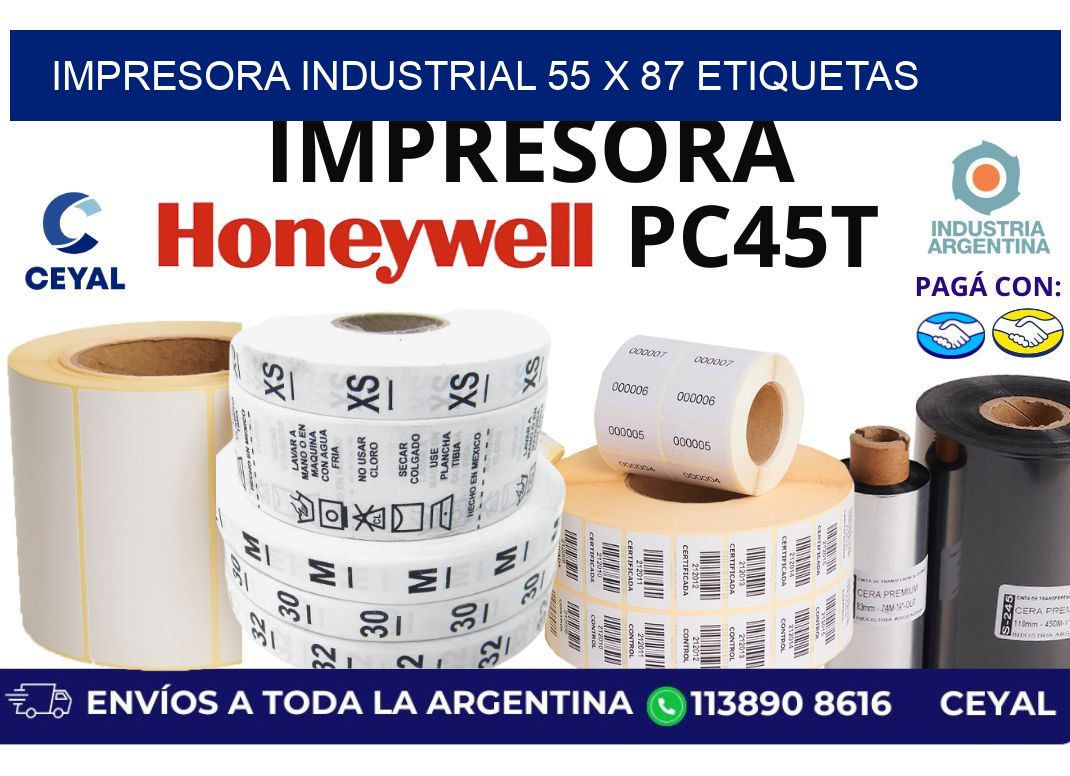 impresora industrial 55 x 87 etiquetas
