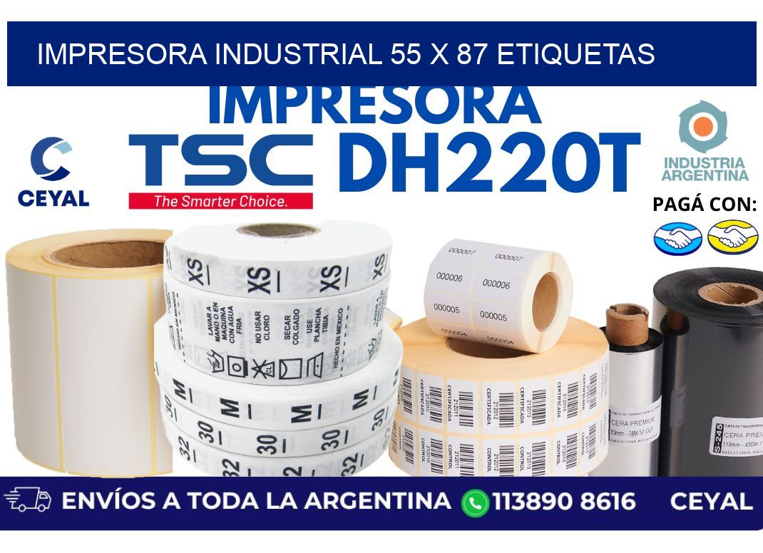 impresora industrial 55 x 87 etiquetas
