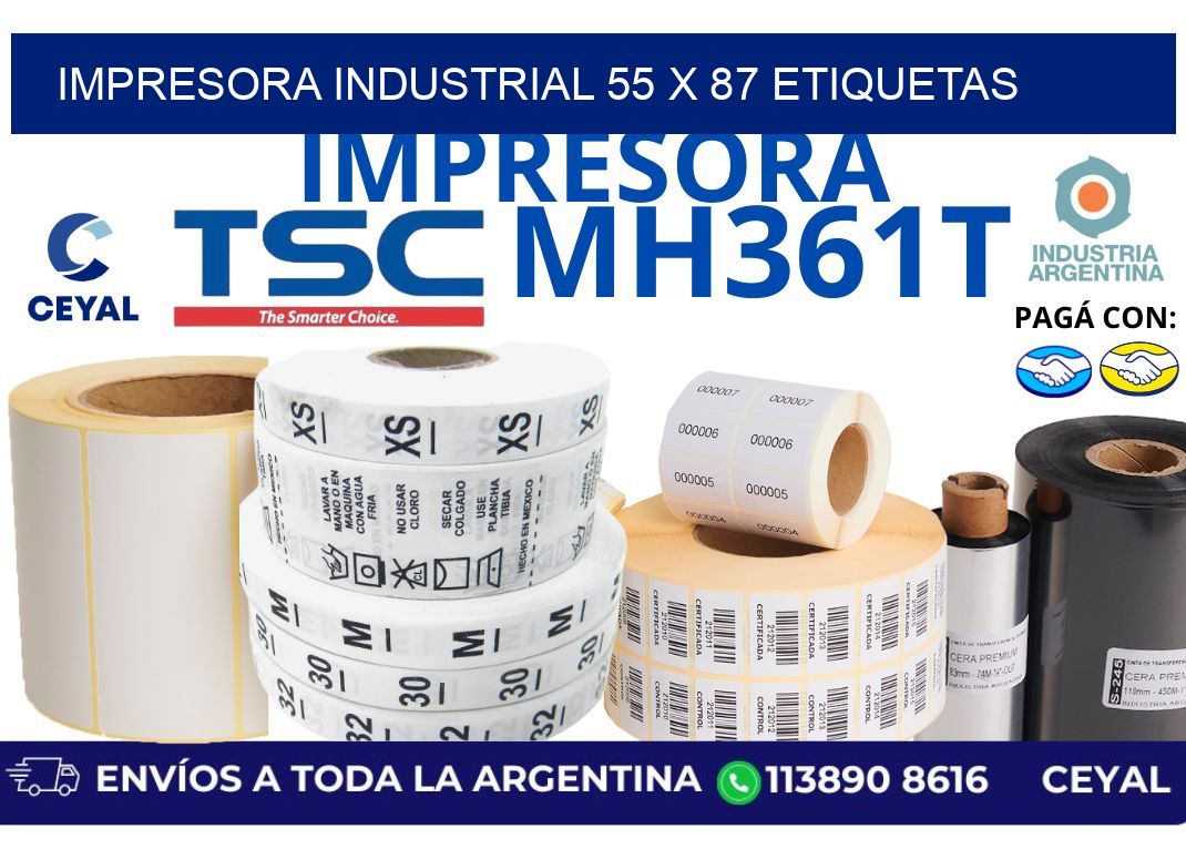 impresora industrial 55 x 87 etiquetas