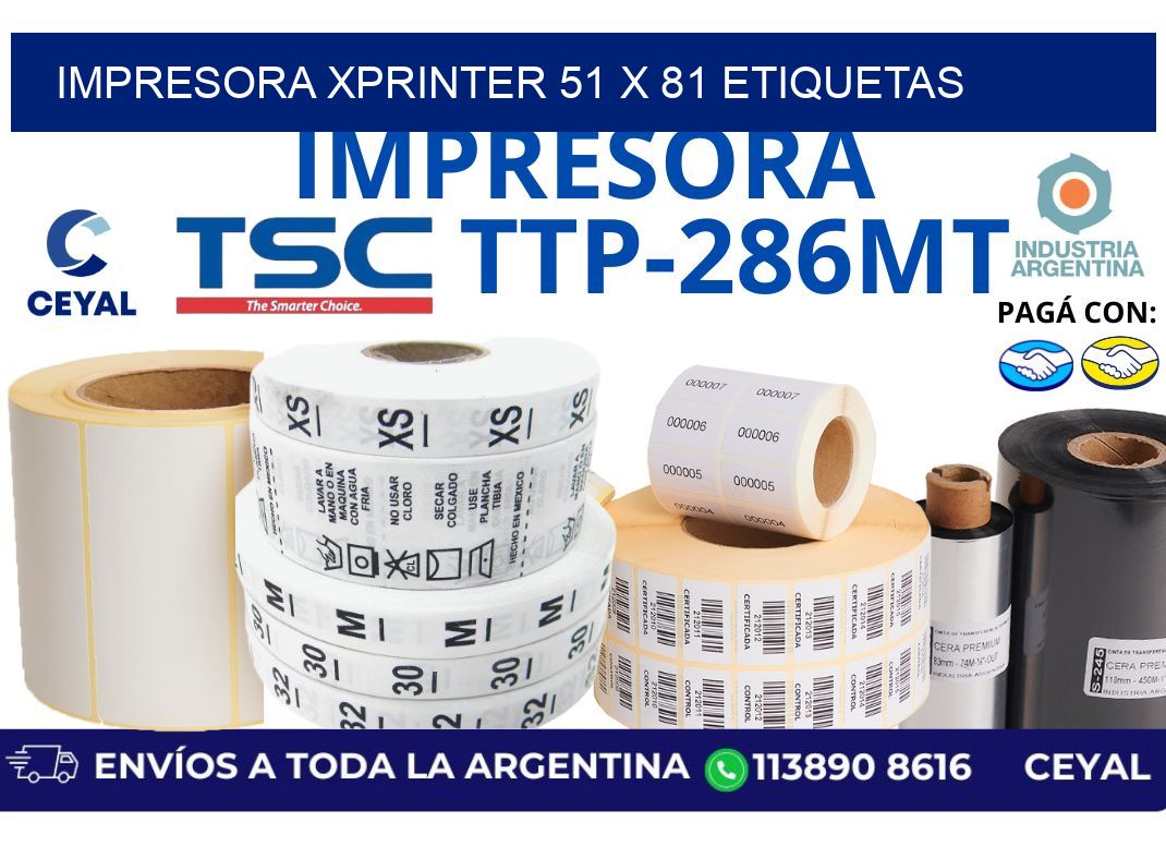 impresora xprinter 51 x 81 etiquetas