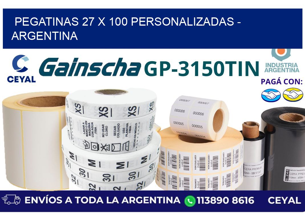 pegatinas 27 x 100 personalizadas – Argentina
