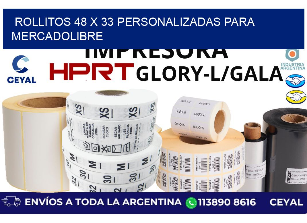 rollitos 48 x 33 personalizadas para mercadolibre
