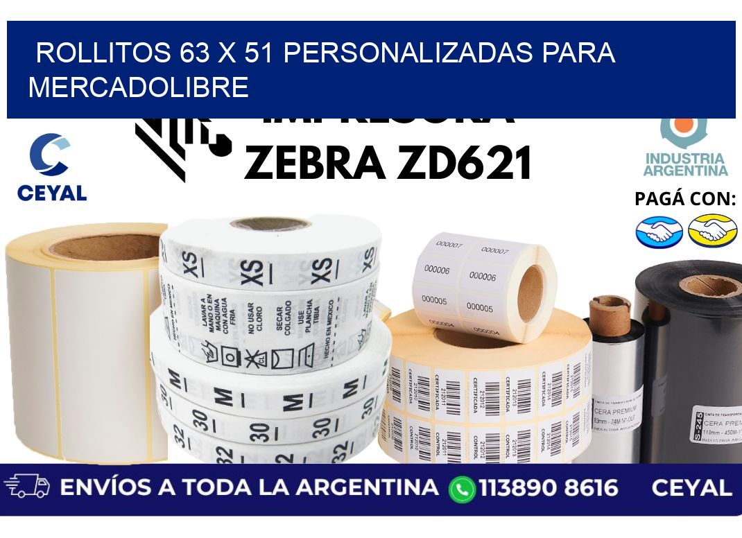 rollitos 63 x 51 personalizadas para mercadolibre