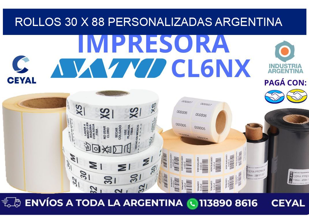 rollos 30 x 88 personalizadas argentina
