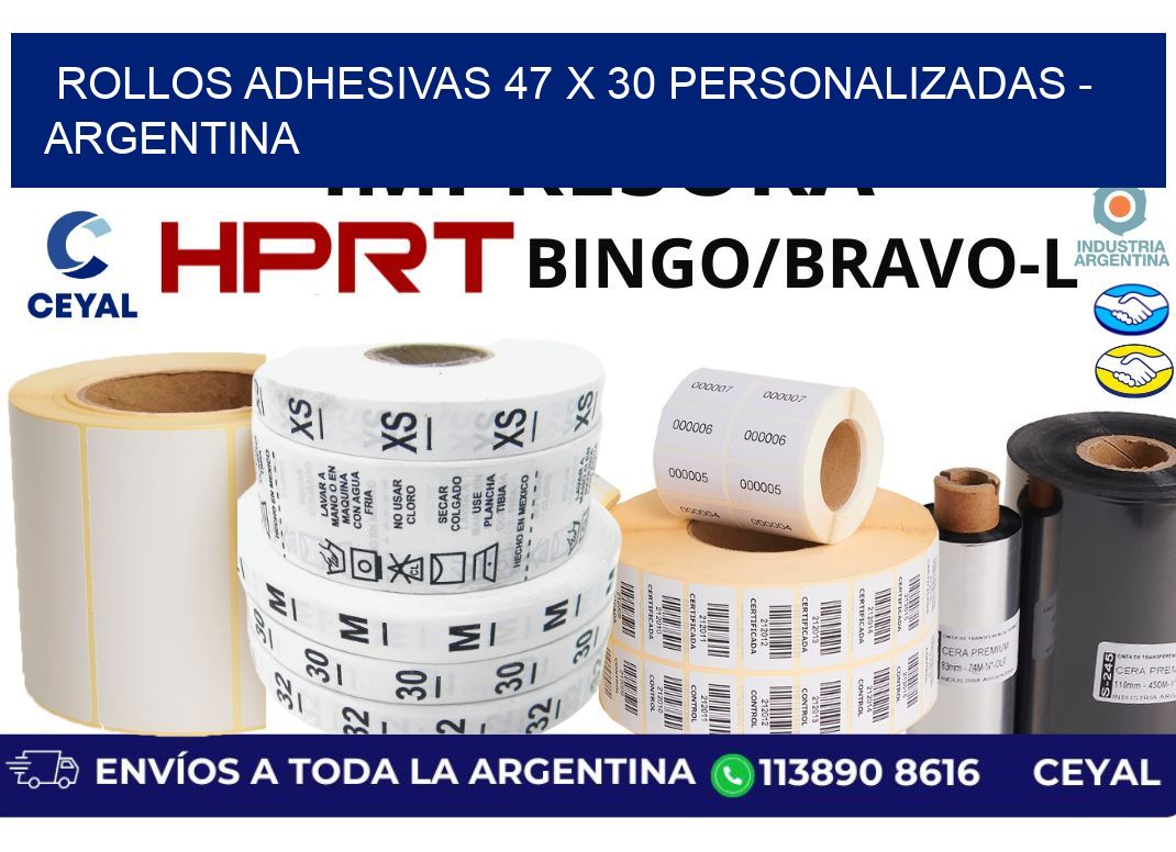 rollos adhesivas 47 x 30 personalizadas – Argentina