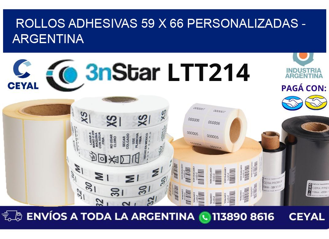 rollos adhesivas 59 x 66 personalizadas – Argentina