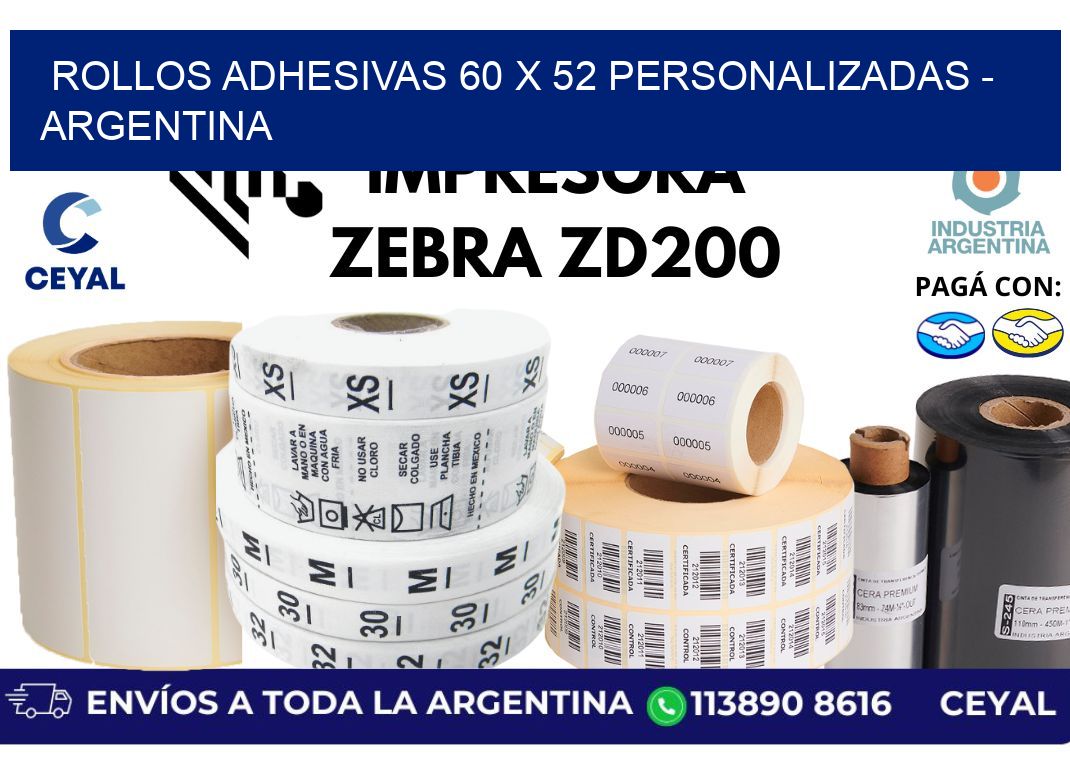 rollos adhesivas 60 x 52 personalizadas – Argentina