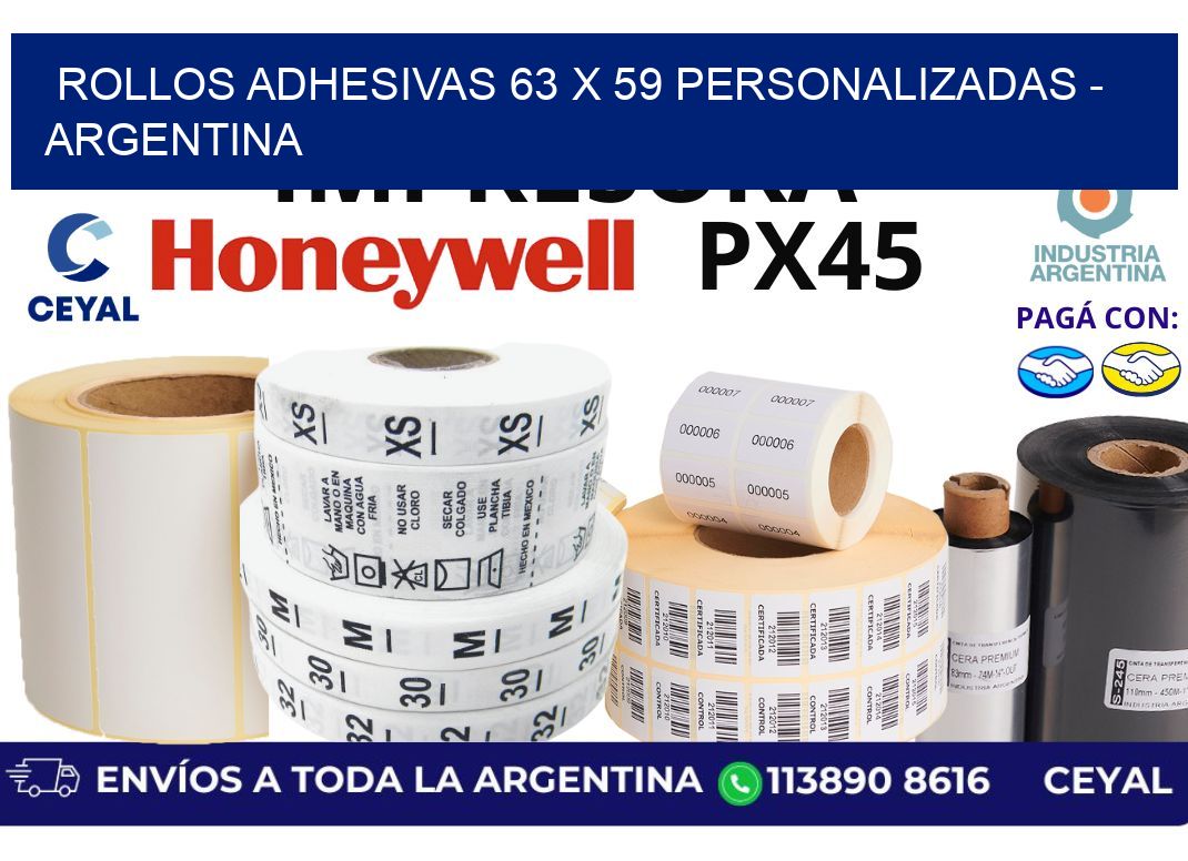 rollos adhesivas 63 x 59 personalizadas – Argentina