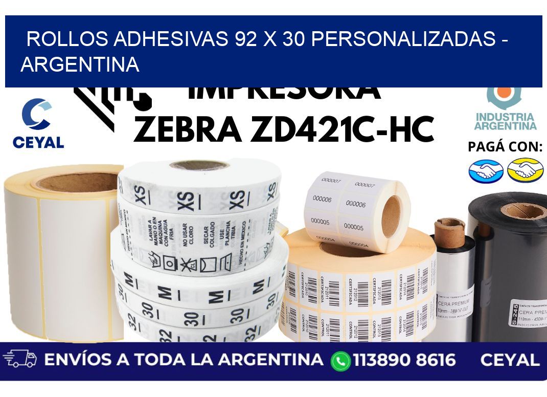 rollos adhesivas 92 x 30 personalizadas – Argentina