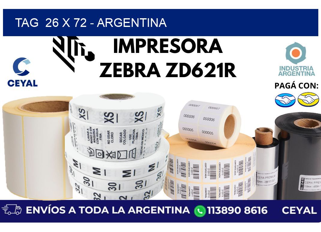 tag  26 x 72 - Argentina