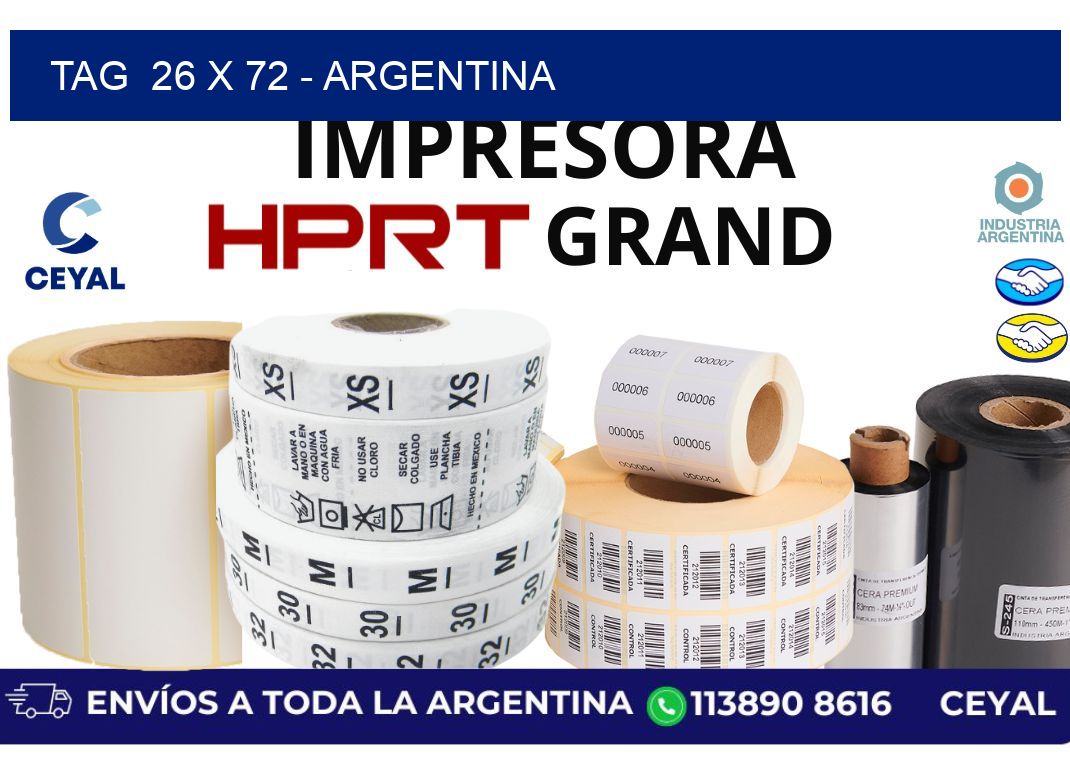 tag  26 x 72 - Argentina