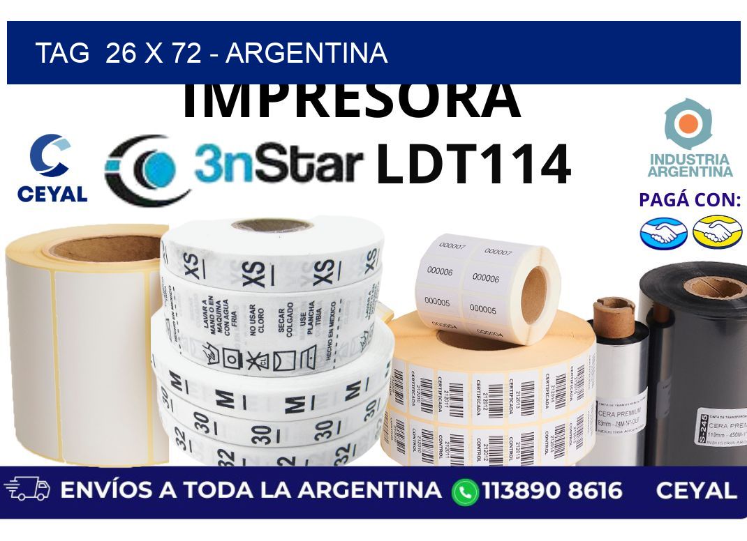tag  26 x 72 – Argentina