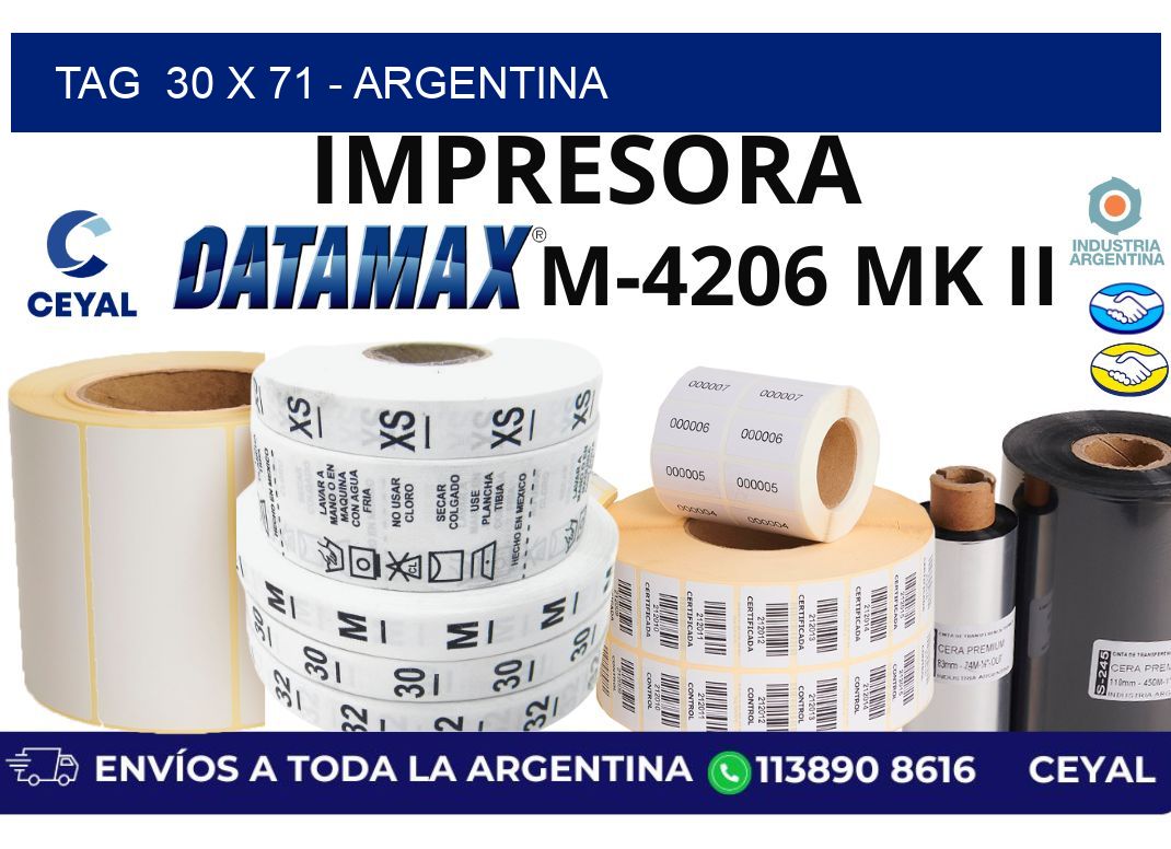 tag  30 x 71 – Argentina