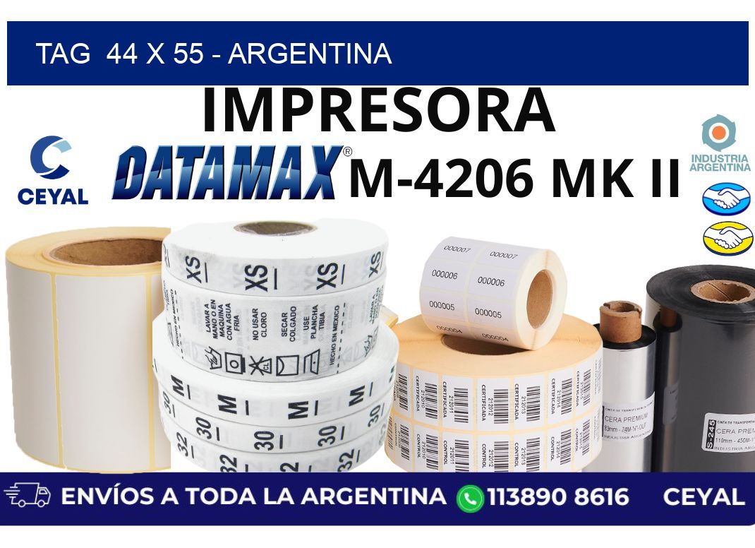 tag  44 x 55 - Argentina