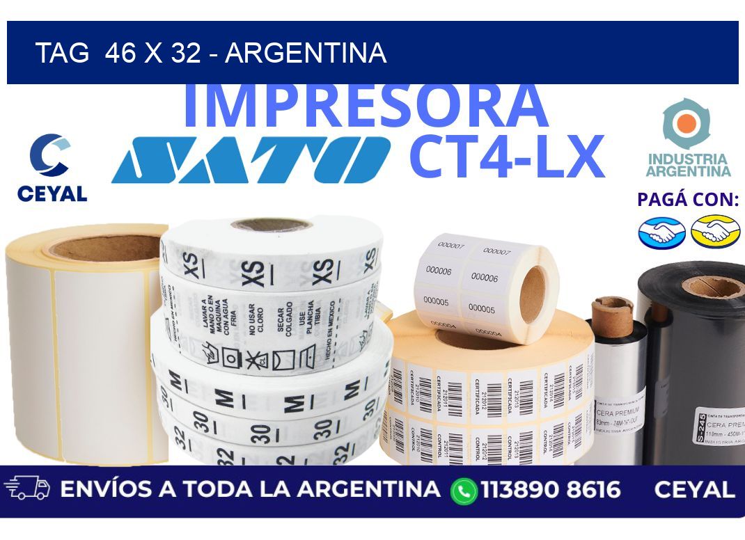tag  46 x 32 - Argentina