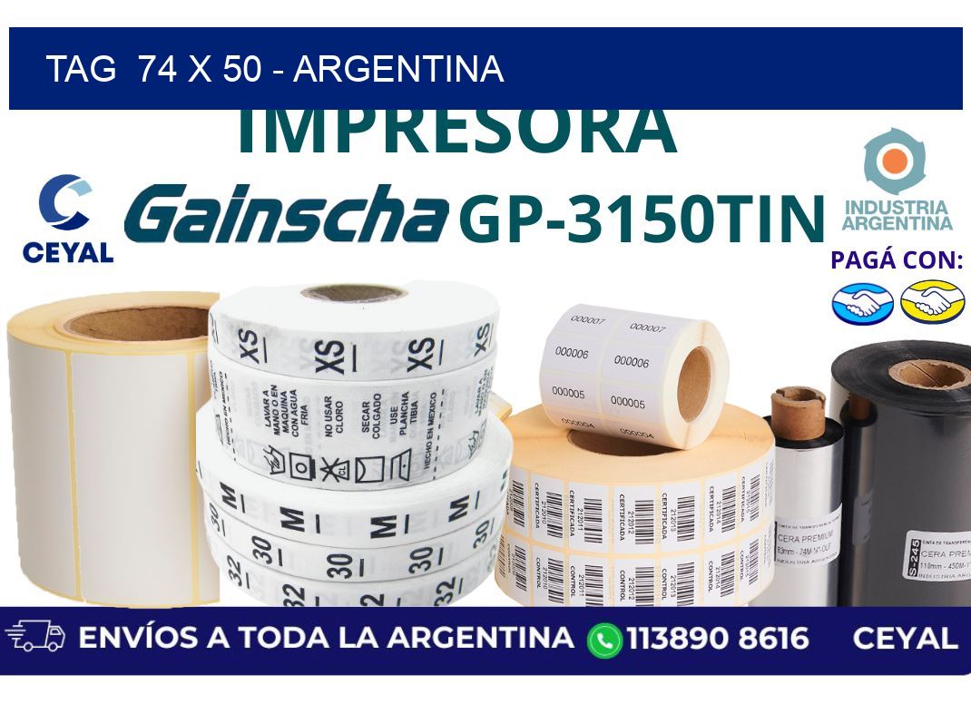 tag  74 x 50 – Argentina