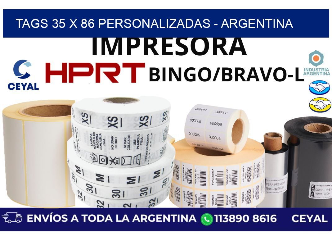 tags 35 x 86 personalizadas - Argentina