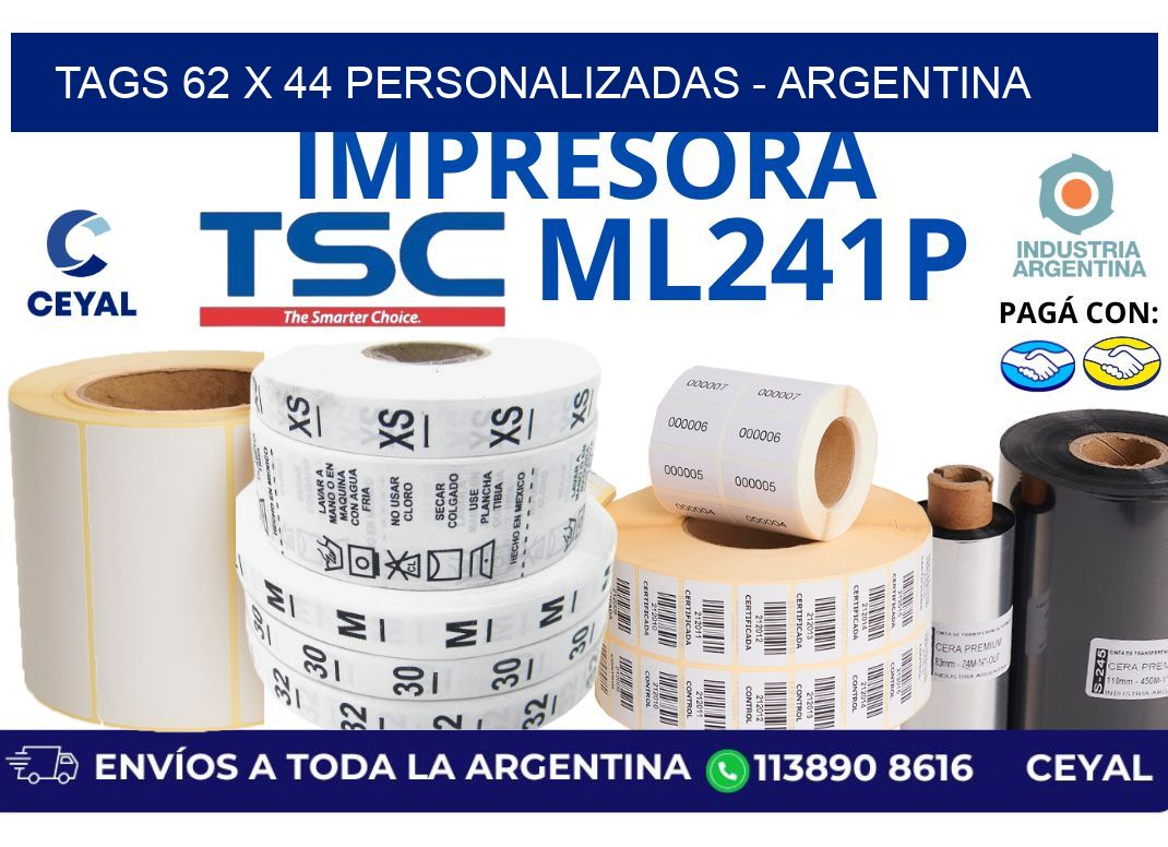 tags 62 x 44 personalizadas - Argentina