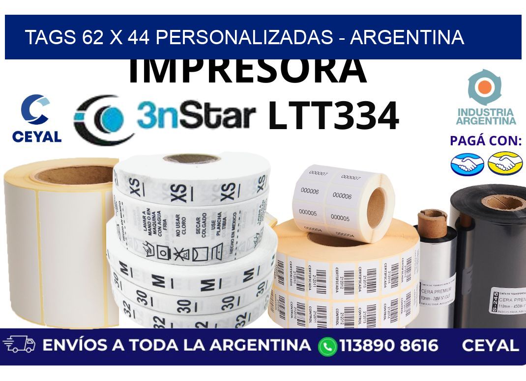 tags 62 x 44 personalizadas - Argentina