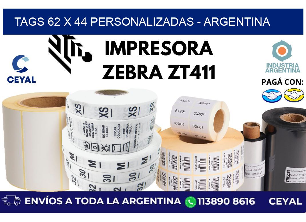 tags 62 x 44 personalizadas – Argentina