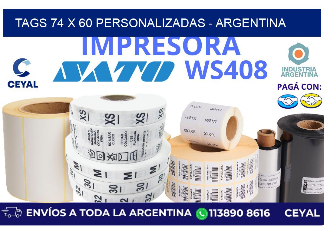 tags 74 x 60 personalizadas - Argentina