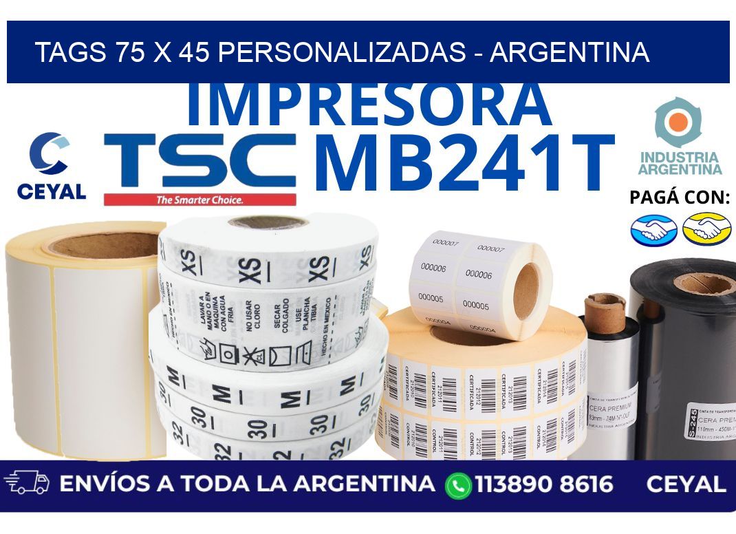 tags 75 x 45 personalizadas - Argentina