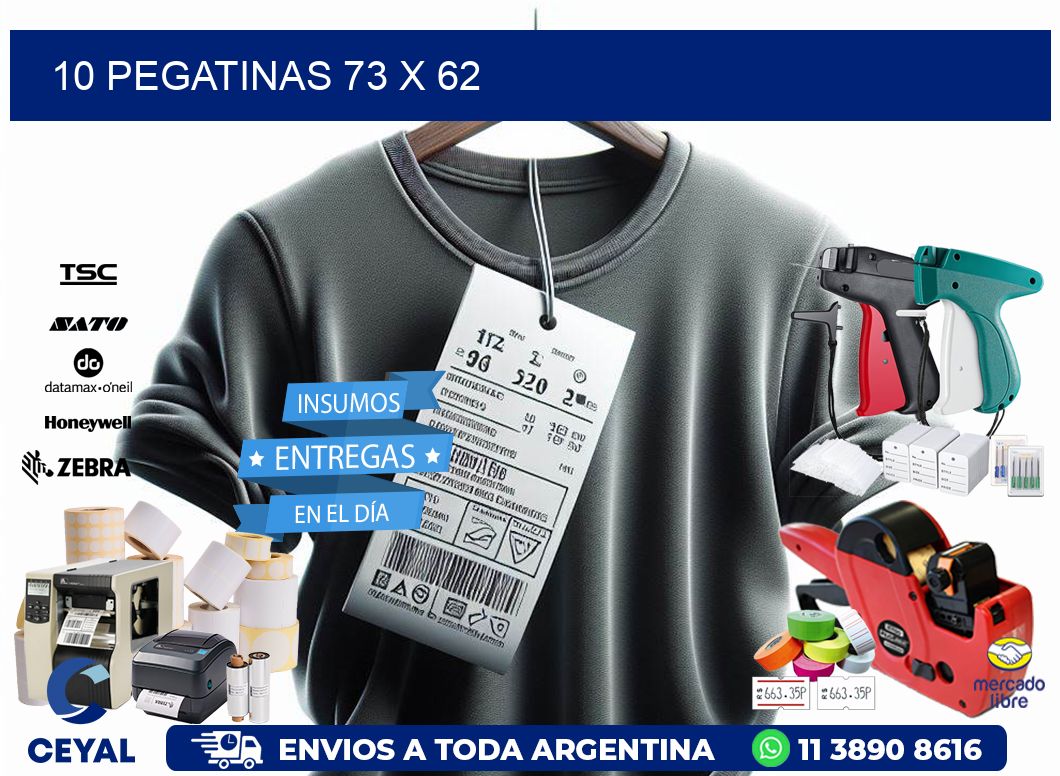 10 PEGATINAS 73 x 62