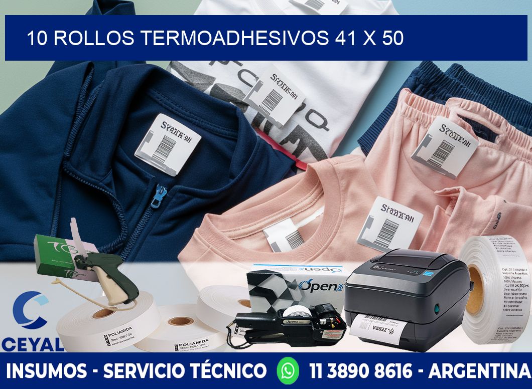 10 ROLLOS TERMOADHESIVOS 41 x 50