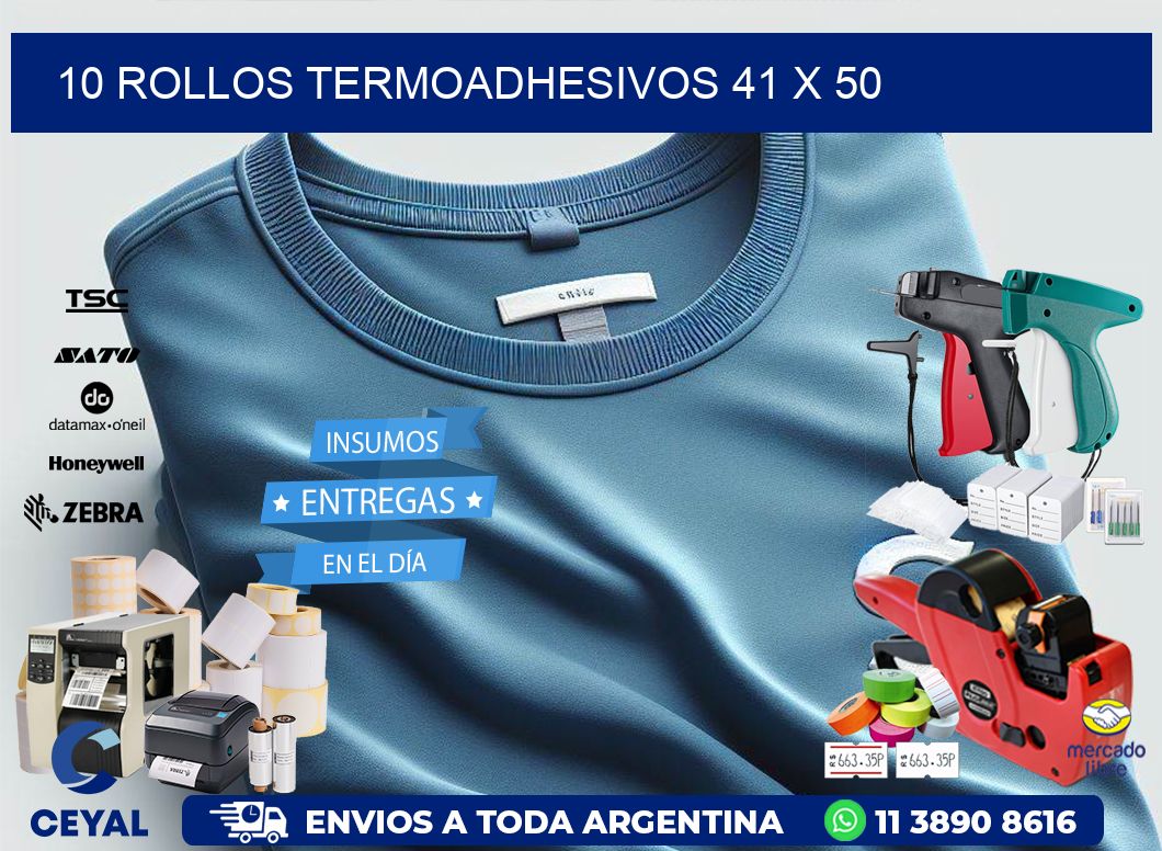 10 ROLLOS TERMOADHESIVOS 41 x 50