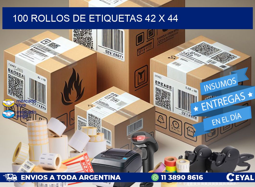 100 ROLLOS DE ETIQUETAS 42 x 44