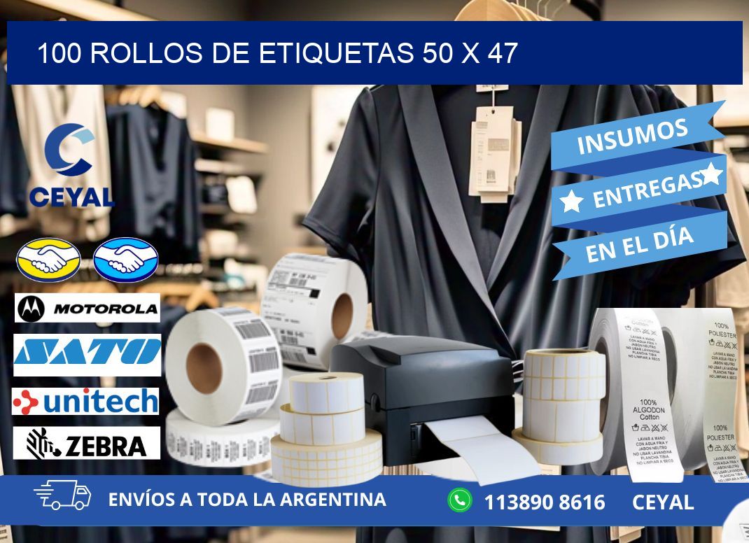 100 ROLLOS DE ETIQUETAS 50 x 47