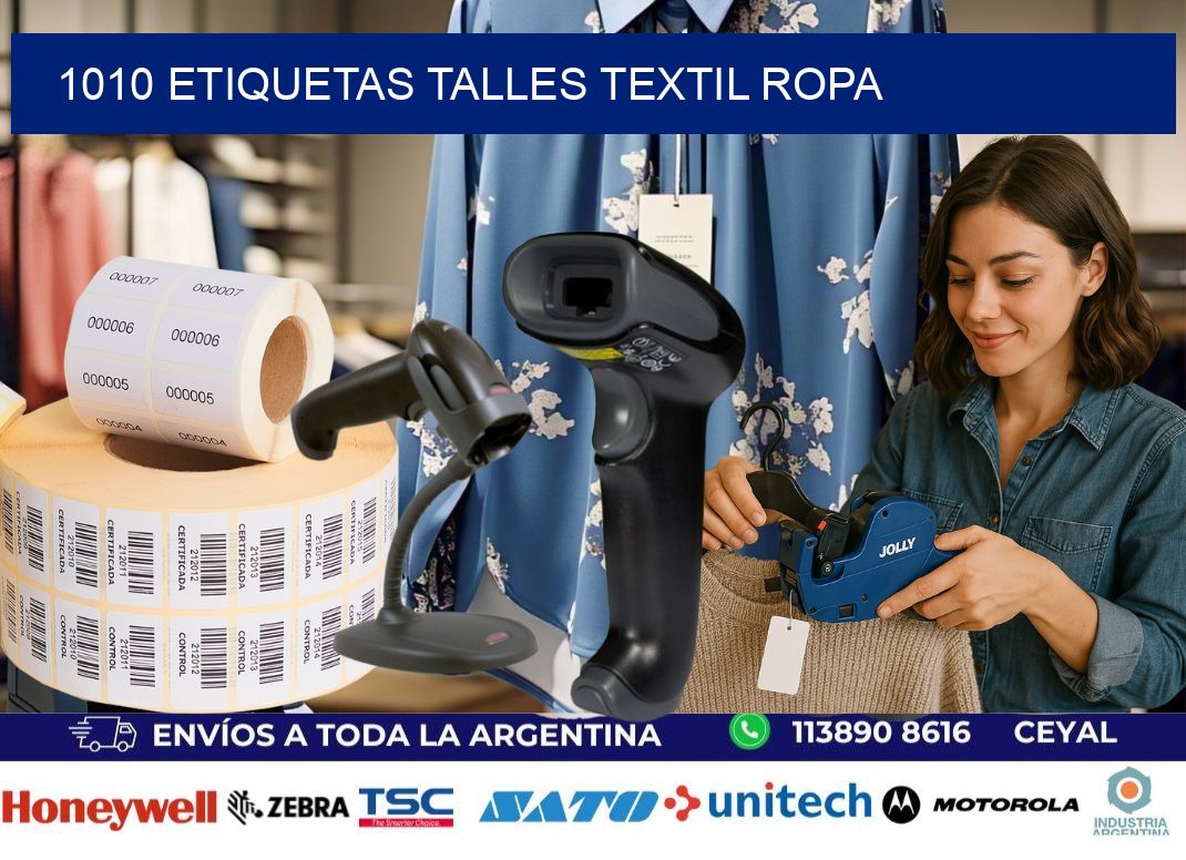1010 ETIQUETAS TALLES TEXTIL ROPA