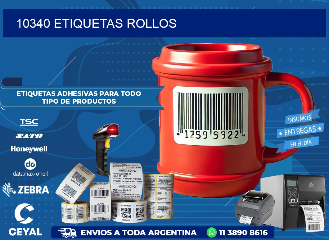 10340 etiquetas rollos