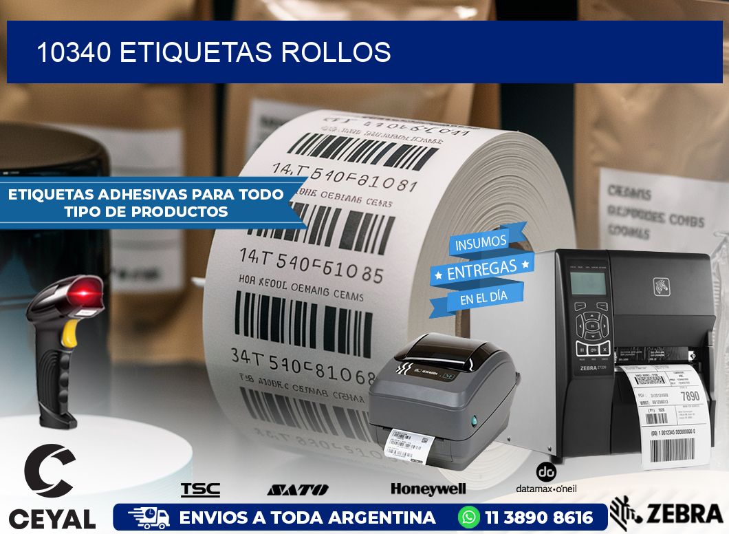 10340 etiquetas rollos