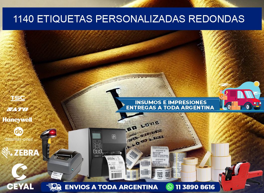 1140 Etiquetas personalizadas redondas