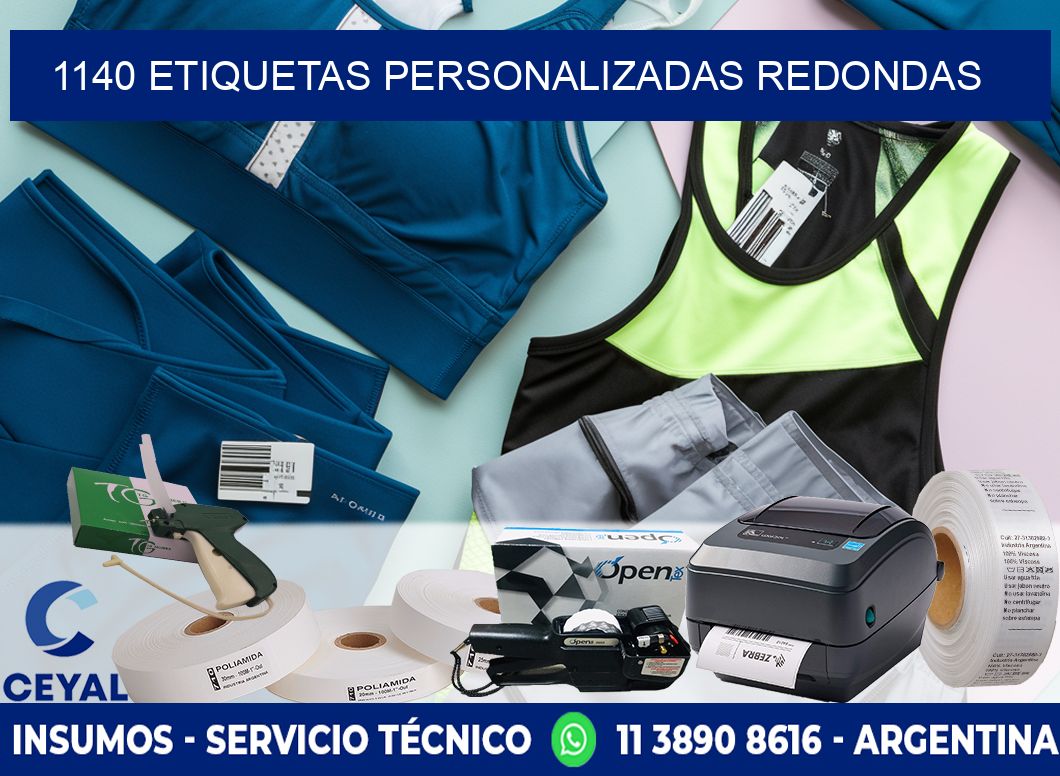 1140 Etiquetas personalizadas redondas